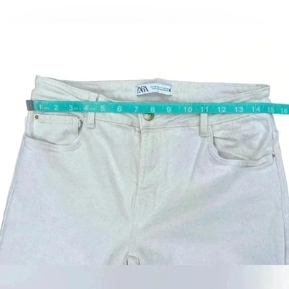 ZARA cream speckled straight jeans in size 8. - Picture 5 of 6